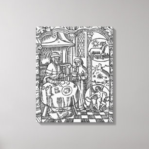 Januar, vom "Almanach DES Bergers", 1491 Leinwanddruck