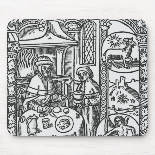 Januar, vom "Almanach DES Bergers", 1491 Mousepad (Vorne)