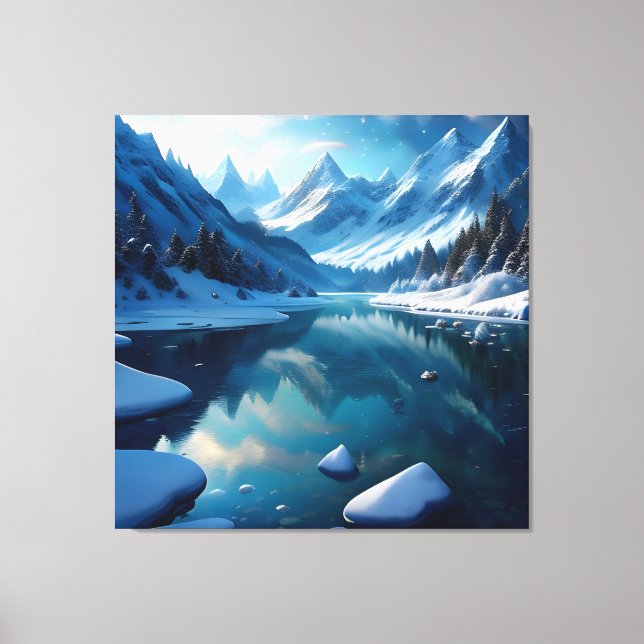 Januar Winter Frozen Landschaft Leinwanddruck (Vorderseite)