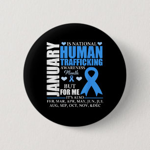 Januar Wir tragen Blue Ribbon Menschenhandel Krieg Button