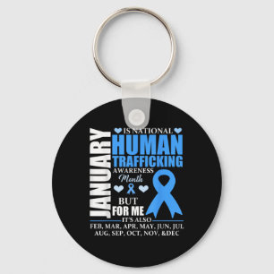 Januar Wir tragen Blue Ribbon Menschenhandel Krieg Schlüsselanhänger