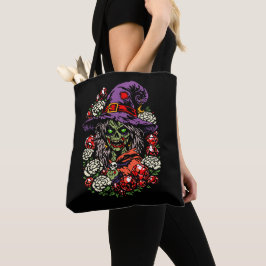 Januar-Zombie-Hexe mit Edelsteinen und Blumen