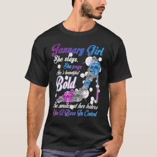 Januarmädchen Sie schlägt Sie betet Sie ist schön  T-Shirt