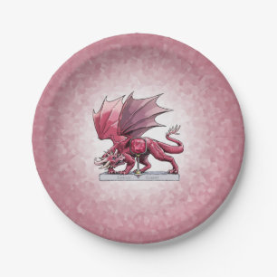 Januars Birthstone Drache: Granat Pappteller