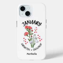 JANUARY Birth Month Blume Individuelle Name Case-Mate iPhone Hülle