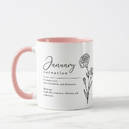 January Birth Month Flower Carnation Minimalist Tasse