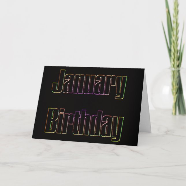 January Birthday Karte (Vorderseite)