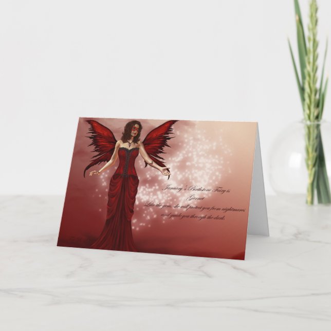January Birthstone Fairy Birthday Card Karte (Vorderseite)
