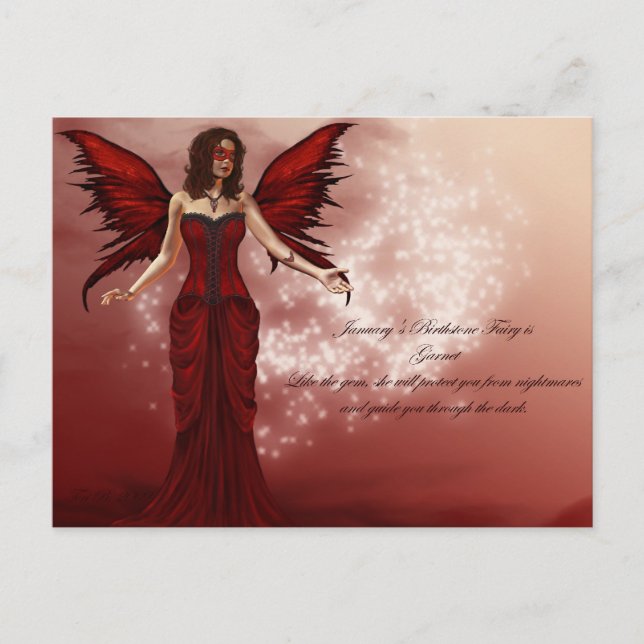 January Birthstone Fairy Postcard Postkarte (Vorderseite)