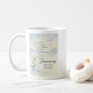 January Floral Birthday Inspirational Winter Kaffeetasse