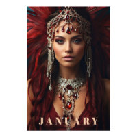 *~* JANUARY Headdress Boho GARNET AP53