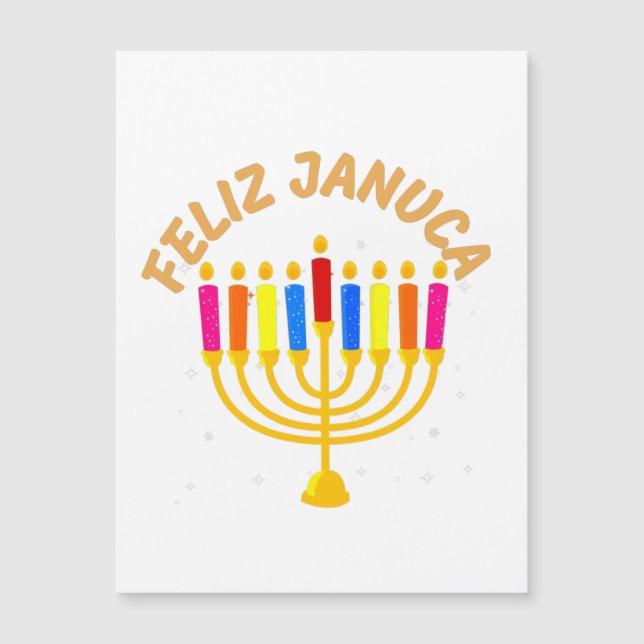 Januca, Feliz Januca, Menorah, Masada, Janucia Magnetkarte (Vorderseite)