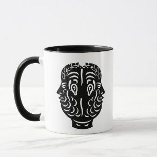 Janus Doppelkopf Antike Römische Münze Symbol Tasse
