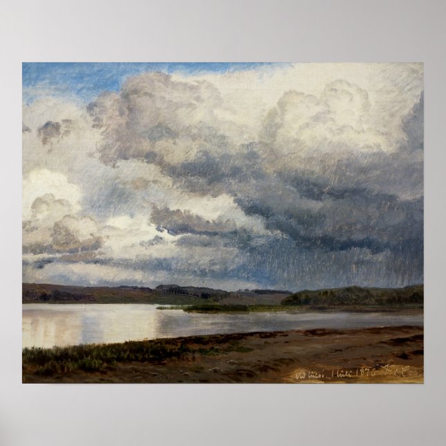 Janus la Cour - View of Lake Julso, Dänemark Poster (Vorne)