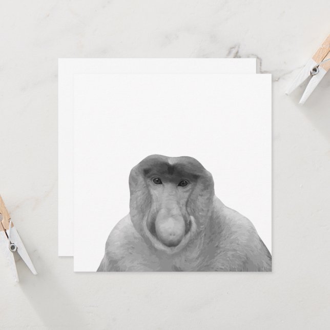 Janusz Meme, Proboscis Monkey, Polak, Pole Janus Einladung (Vorderseite/Rückseite Beispiel)