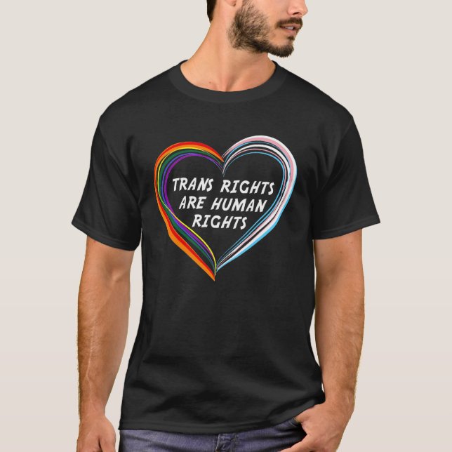 jAo Heart Trans Pride Transgender Rights LGBT Gay  T-Shirt (Vorderseite)
