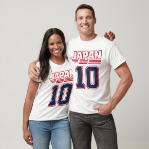 Japan 10 Fußball-Fan-T-Shirt Japanische Fußballm T-Shirt