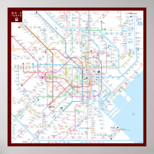 " Japan: 2021/heute Tokio - Liniennetz verschwinde Poster