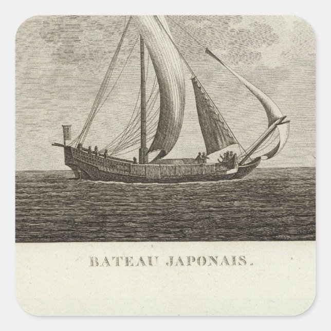 Japan 3 quadratischer aufkleber (Vorderseite)