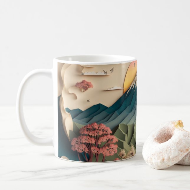 Japan 3D Paper Art Tasse (Mit Donut)