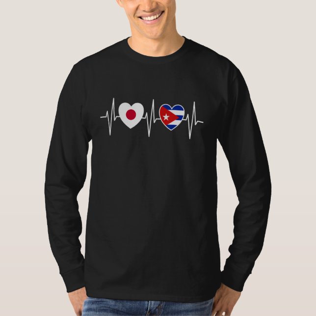 Japan And Cuba Cuban Flag Flags T-Shirt (Vorderseite)
