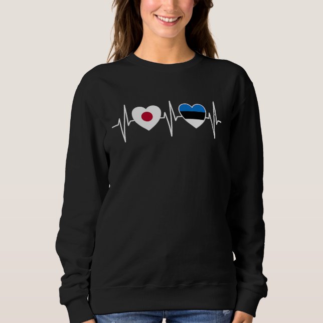 Japan And Estonia Estonian Flag Flags Sweatshirt (Vorderseite)