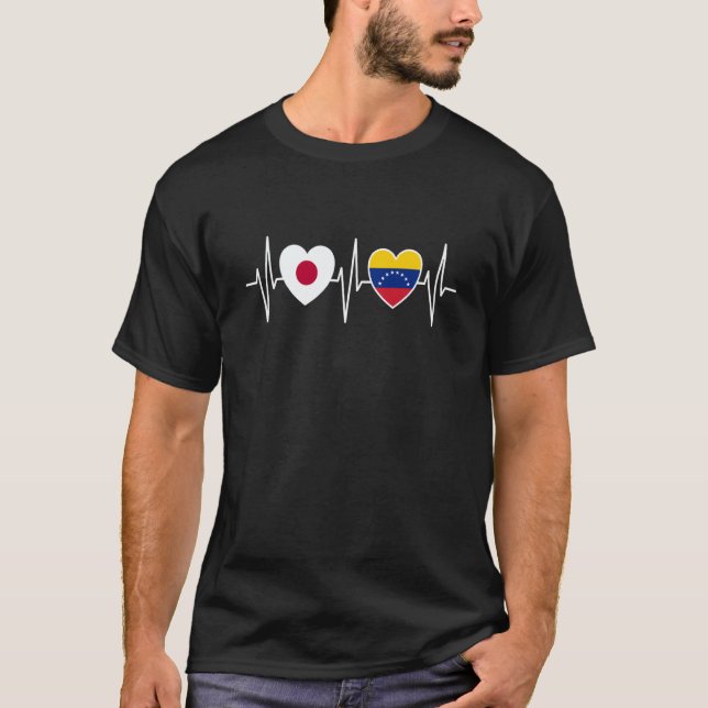 Japan And Venezuela Venezuelan Flag Flags T-Shirt (Vorderseite)
