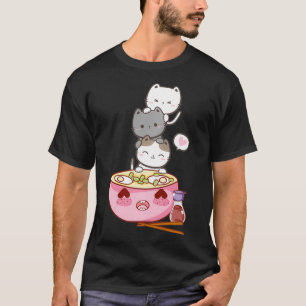 Japan Anime Kawaii Kätzchen Ramen Nudelsuppe C T-Shirt