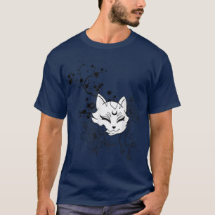 Japan Anime Mask Kitsune Stil Samurai Oni Monster T-Shirt