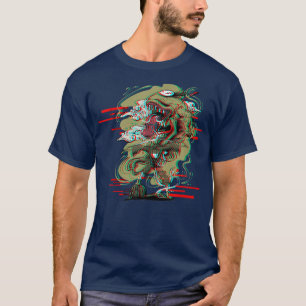 Japan Anime Oni-Maske Kitsune Samurai Dämon Vaporw T-Shirt