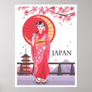 Japan Art Vintage Reisevorführung Poster