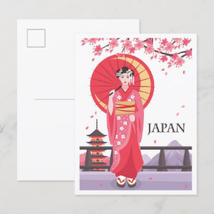 Japan Art Vintage Reisevorführung Postkarte