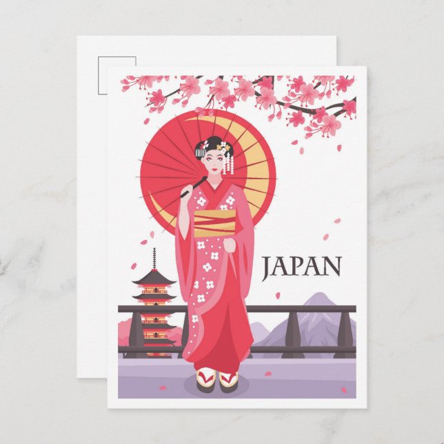 Japan Art Vintage Reisevorführung Postkarte (Vorne/Hinten)