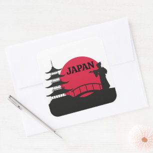 Japan-Aufkleber Quadratischer Aufkleber