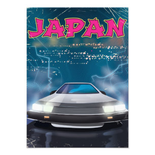 Japan Auto Reiseplakat Fotodruck