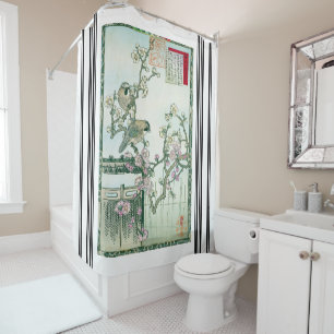 Japan Bairei Jay Birds Plum Blossom Duschvorhang