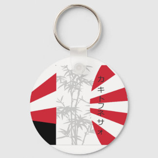 Japan Bamboo Muster Collage Asia Blume Schlüsselanhänger