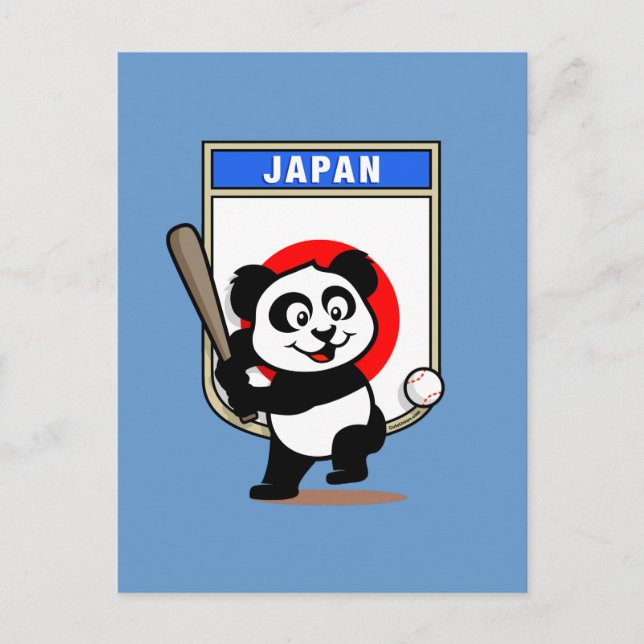 Japan Baseball Panda Postkarte (Vorderseite)