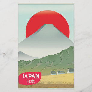Japan Berg Vintage Reiseplakat Briefpapier