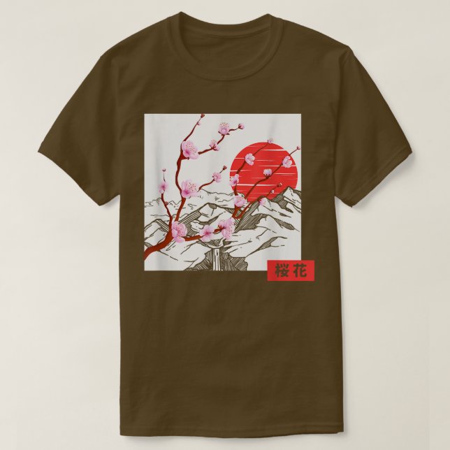 Japan Blume Lover Sakura Cherry Blosso T-Shirt (Design vorne)