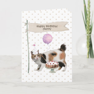 Japan-Bobtail-Katze Geburtstags-Partyhut Karte