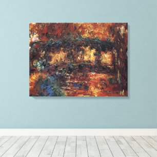 Japan-Brücke von Claude Monet, Vintage Fine Art Leinwanddruck