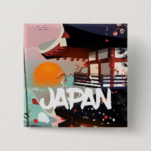 Japan Building Sonnenuntergang Poster Button