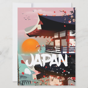 Japan Building Sonnenuntergang Poster Einladung