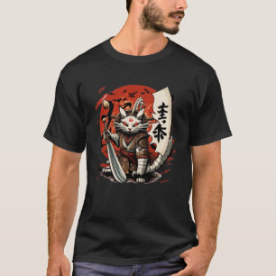 Japan Cats Samurai Warrior Katana Samurai Schwert T-Shirt