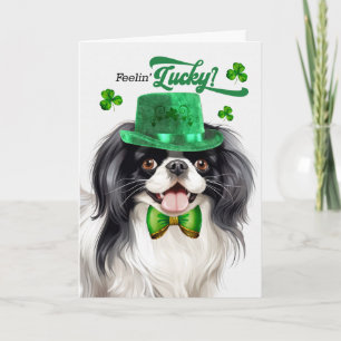 Japan-Chin-Hund Glücklicher St. Patrick's Day Feiertagskarte