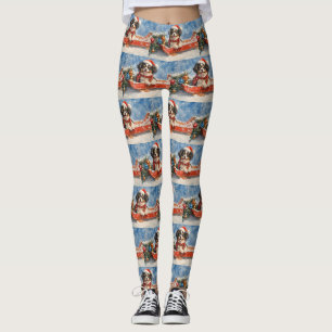 Japan-Chin-Hund im Schlitten Lass es schneien Weih Leggings