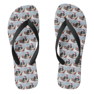 Japan-Chin-Hund Weihnachtsfestlich Flip Flops