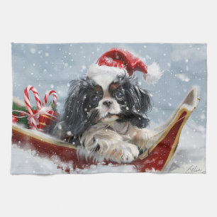 Japan-Chin-Hund Weihnachtsfestlich Geschirrtuch
