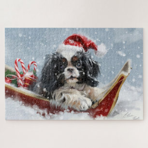 Japan-Chin-Hund Weihnachtsfestlich Puzzle